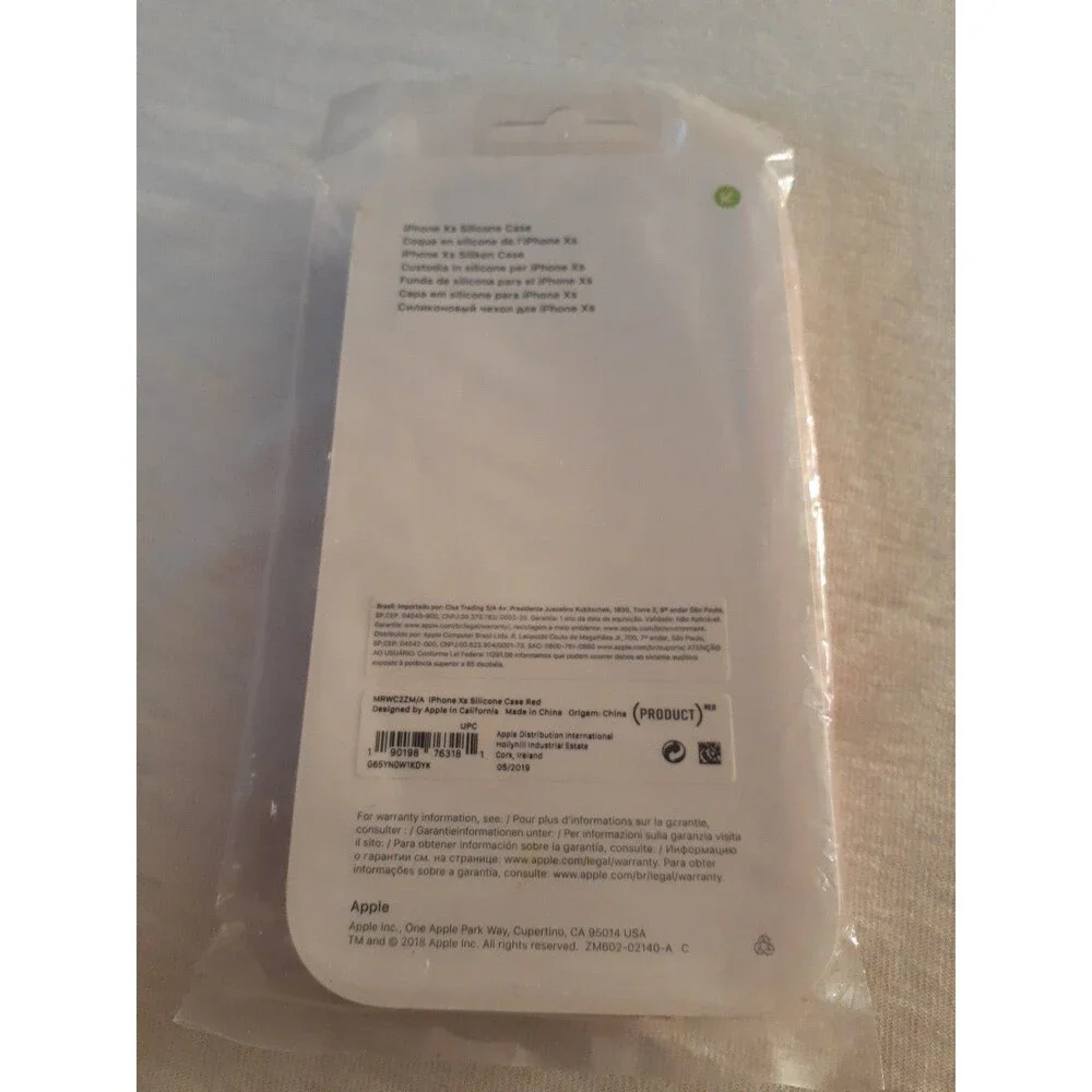 Genuine OEM Apple iPhone X S Silicone Case - Red Cellphone Protector New